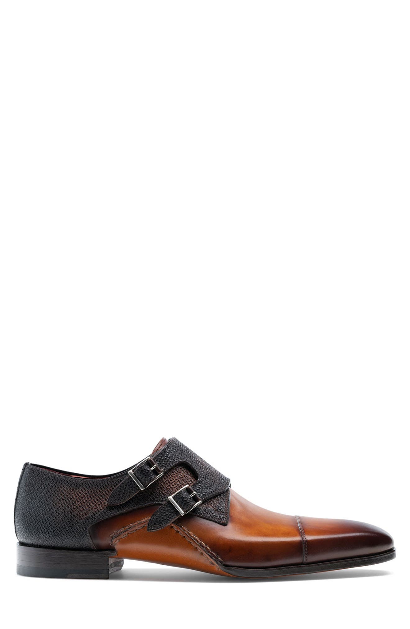 Magnanni Ondara II Double Monk Strap Shoe, Alternate, color, Cuero