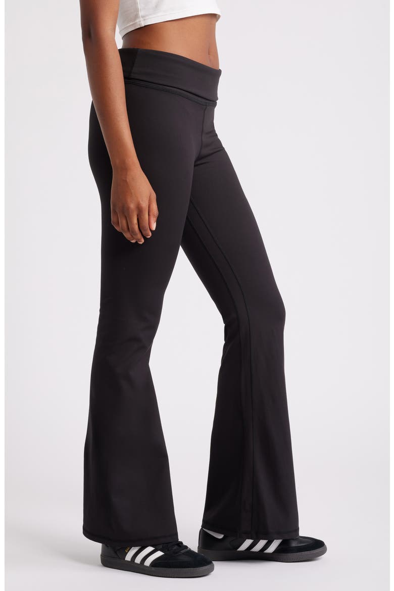 Foldover Flare Leggings, Alternate, color, METEORITE