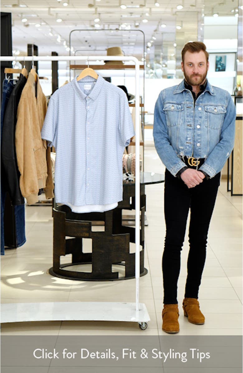 Riley Floral Short Sleeve Performance Button-Up Shirt, sales video thumbnail