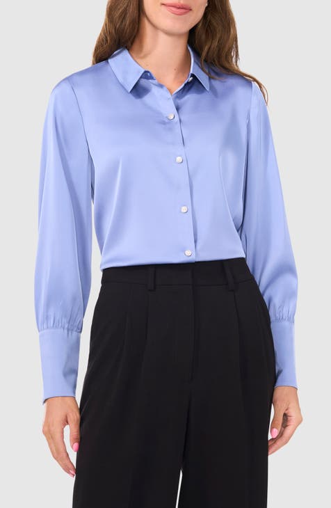 Nordstrom Signature Blue newest Tie Blouse Top