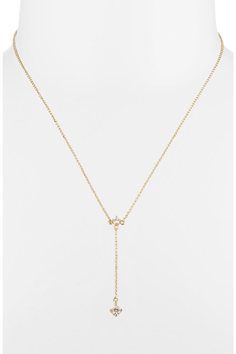 Demi Fine Cubic Zirconia Y-Necklace, Alternate, color, 14K GOLD PLATED