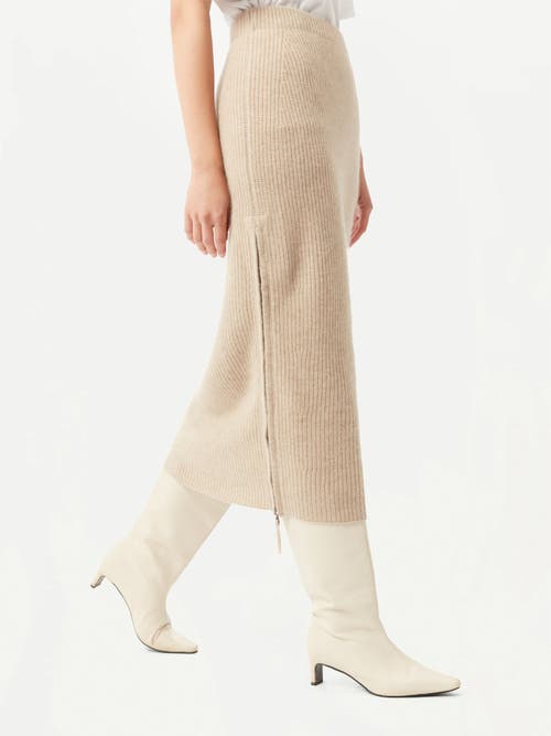 Gobi Mongolian Cashmere Cashmere Skirt With Zip In Warm Grey