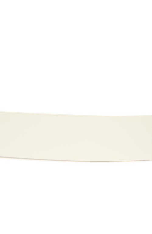 Steve Madden Smooth Faux Leather Belt In Cream