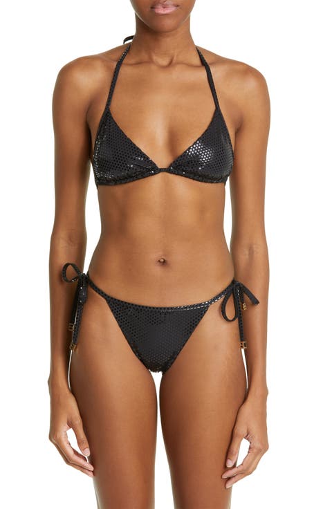 Paillette Two-Piece Triangle Swimsuit
