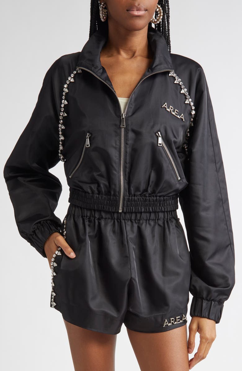 Area Crystal Trim Track Jacket, Alternate, color, 