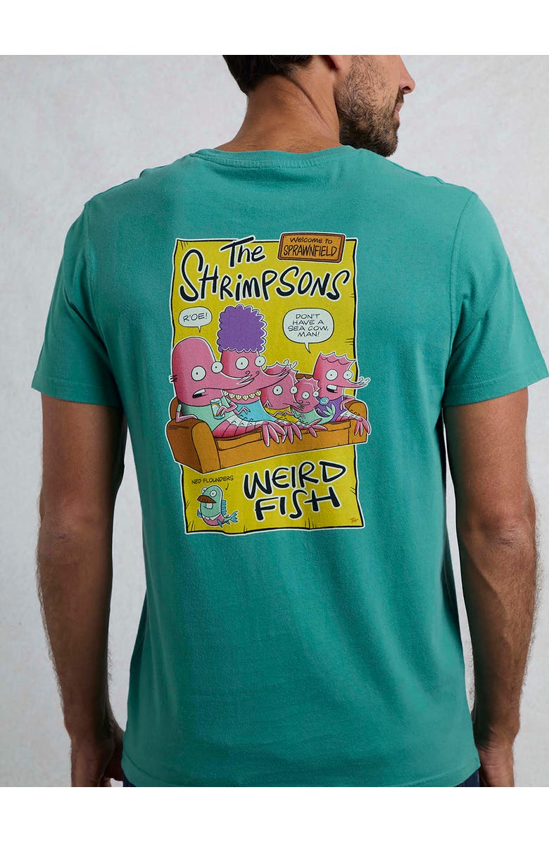 Weird Fish Shrimpsons Back Print Artist T-Shirt, Alternate, color, Viridis