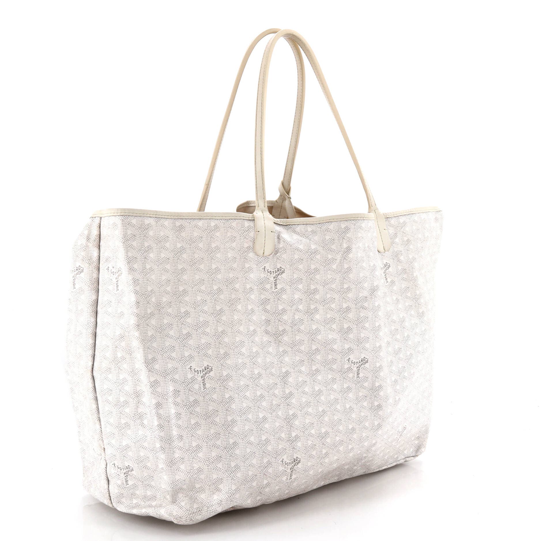 Pre-Owned Goyard Saint Louis Tote Coated Canvas GM, Alternate, color, White