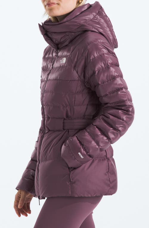 The North Face Metropolis Water Repellent 600 Fill Power Down Hooded Jacket In Midnight Mauve