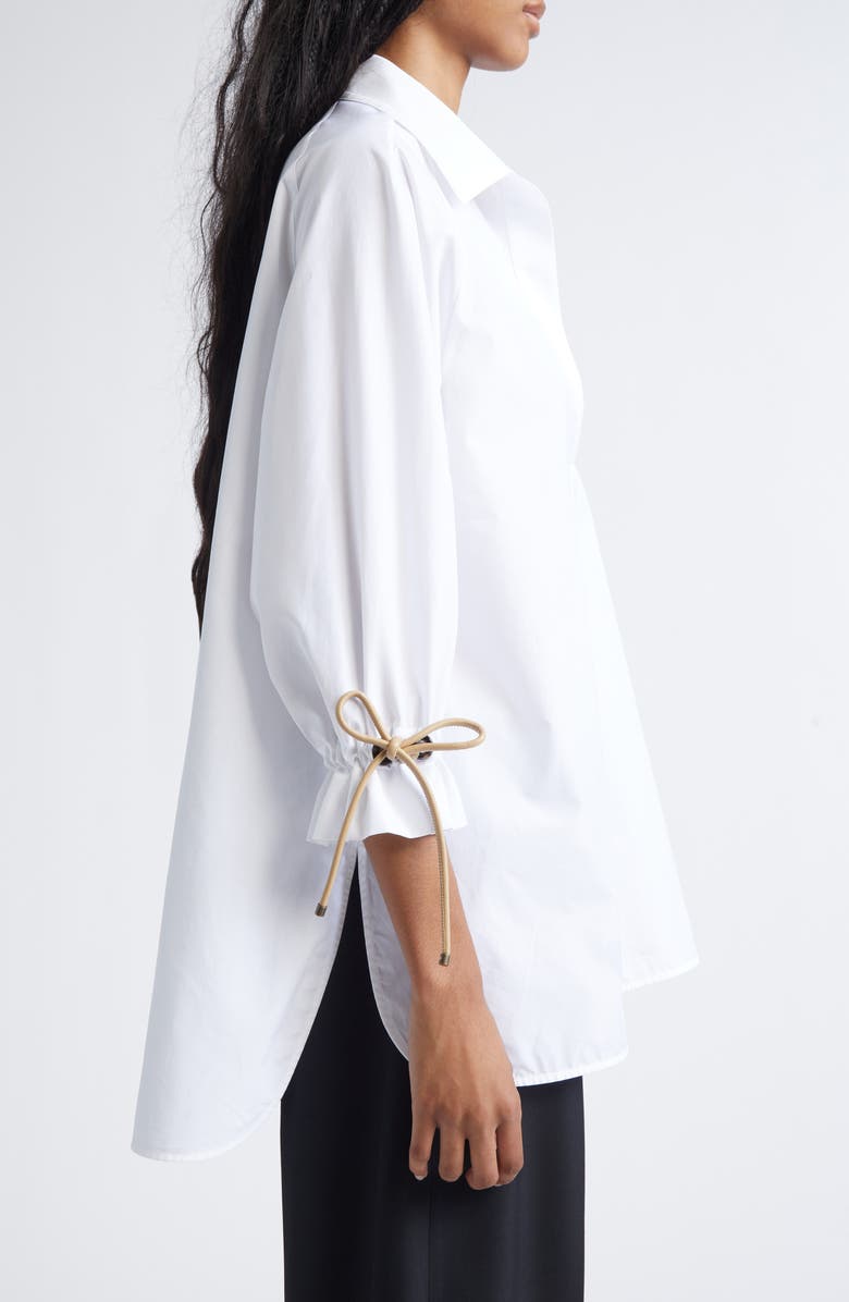 Max Mara Adorn Cotton Pullover Shirt, Alternate, color, Optical White