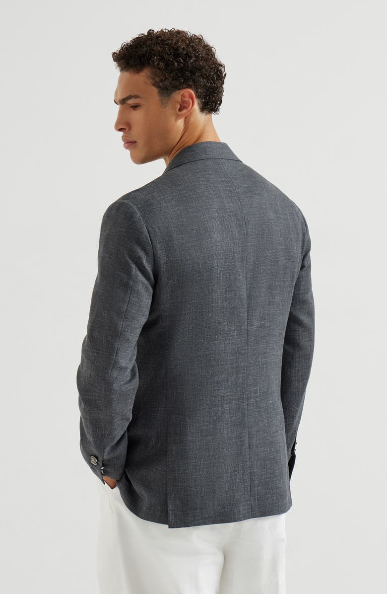 Brunello Cucinelli Blazer with metal buttons, Alternate, color, Dark Grey