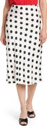 Renee C Polka Dot Satin Midi Skirt