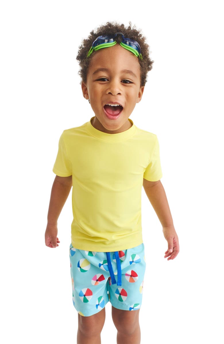 Primary Kids Swim Trunk, Alternate, color, Mist Beach Balls