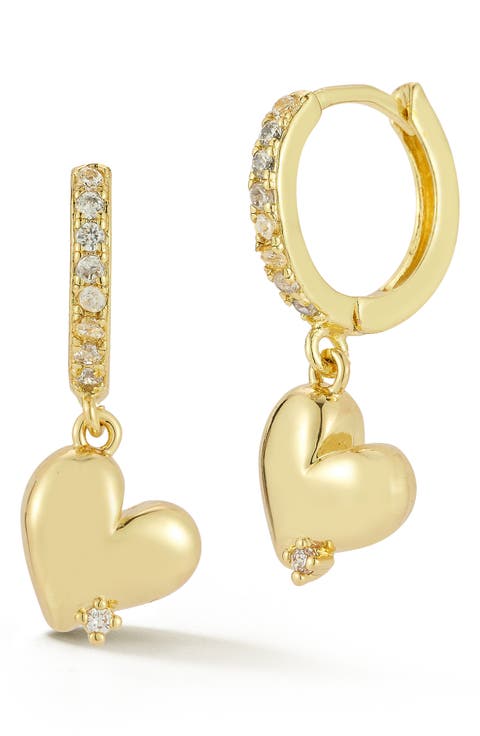 Heart Huggie Hoop Earrings
