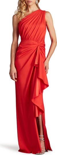 Tadashi Shoji One-Shoulder Side Ruffle Gown | Nordstrom