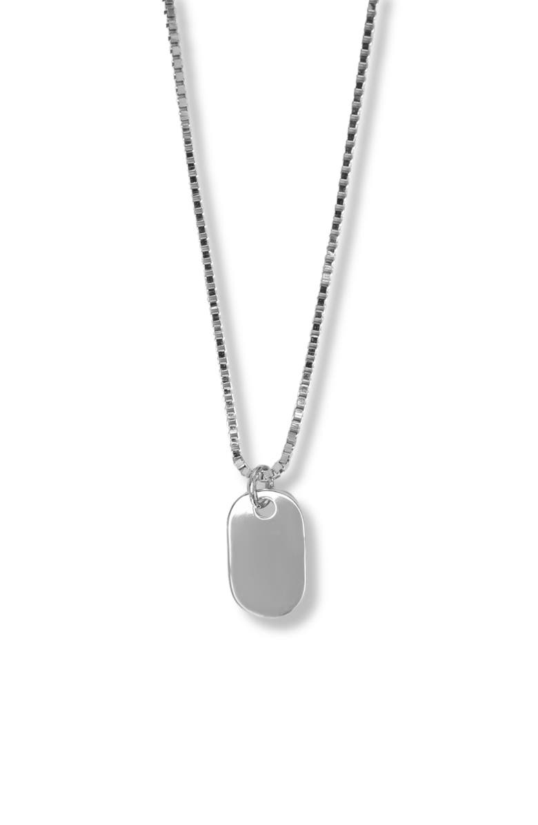 Argento Vivo Sterling Silver Men's Tag Pendant Necklace, Main, color, Silver