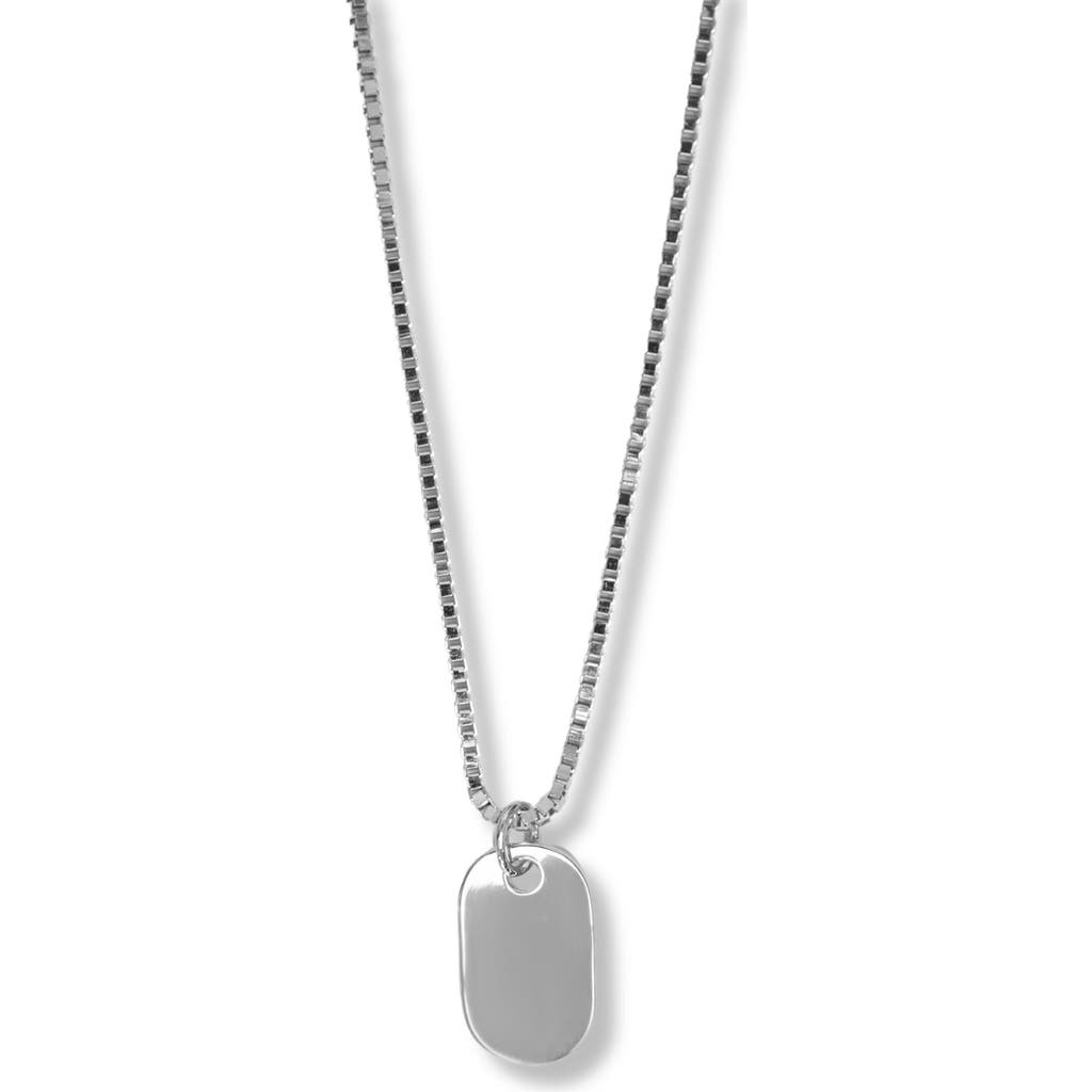 Argento Vivo Sterling Silver Tag Pendant Necklace In Silver