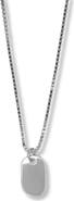 Argento Vivo Sterling Silver Men's Tag Pendant Necklace