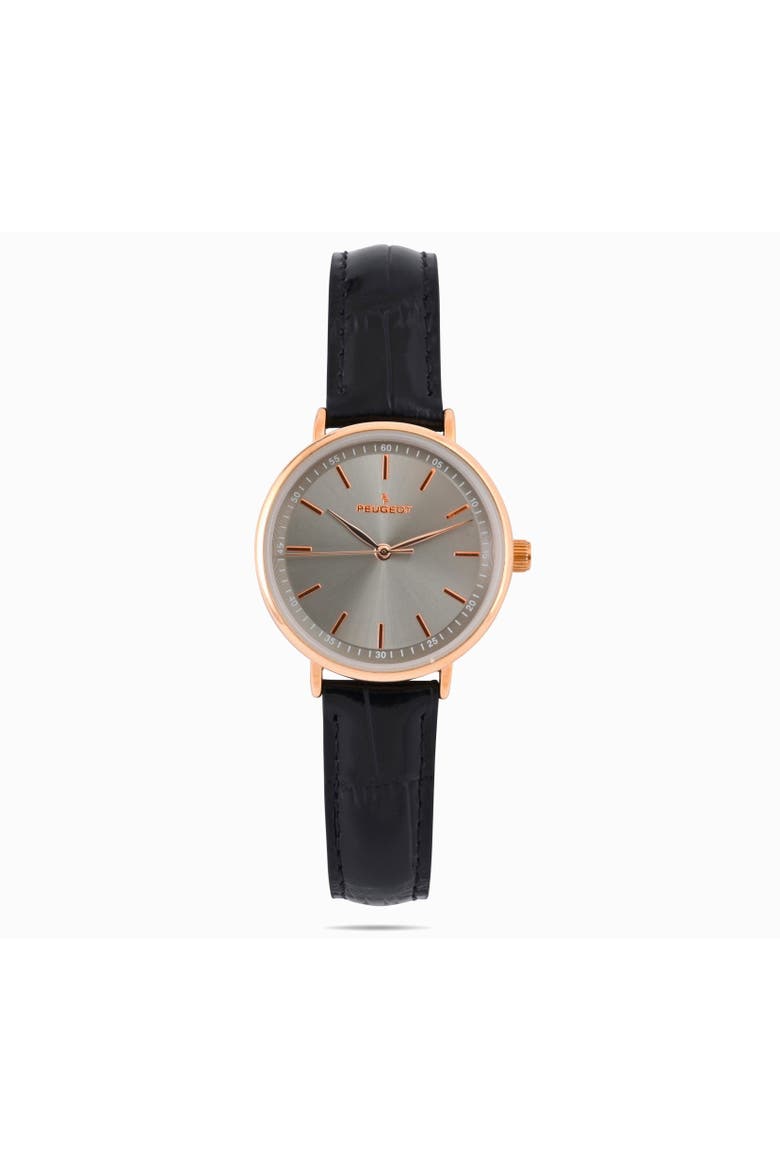 Minimalist Round Leather Watch- 30MM, Main, color, Grey