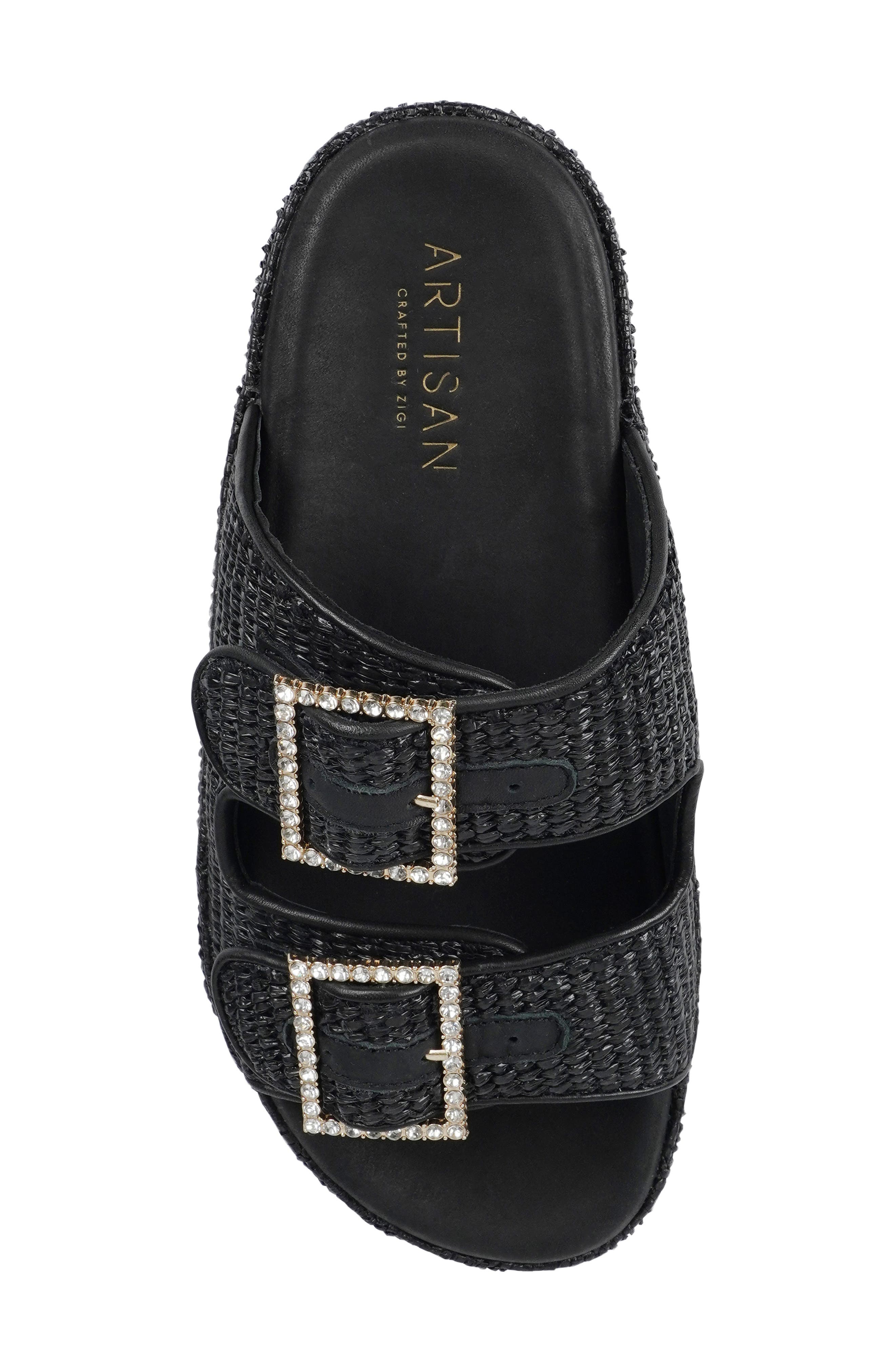 ZIGI ARTISAN Reedie Two-Strap Sandal, Alternate, color, Black