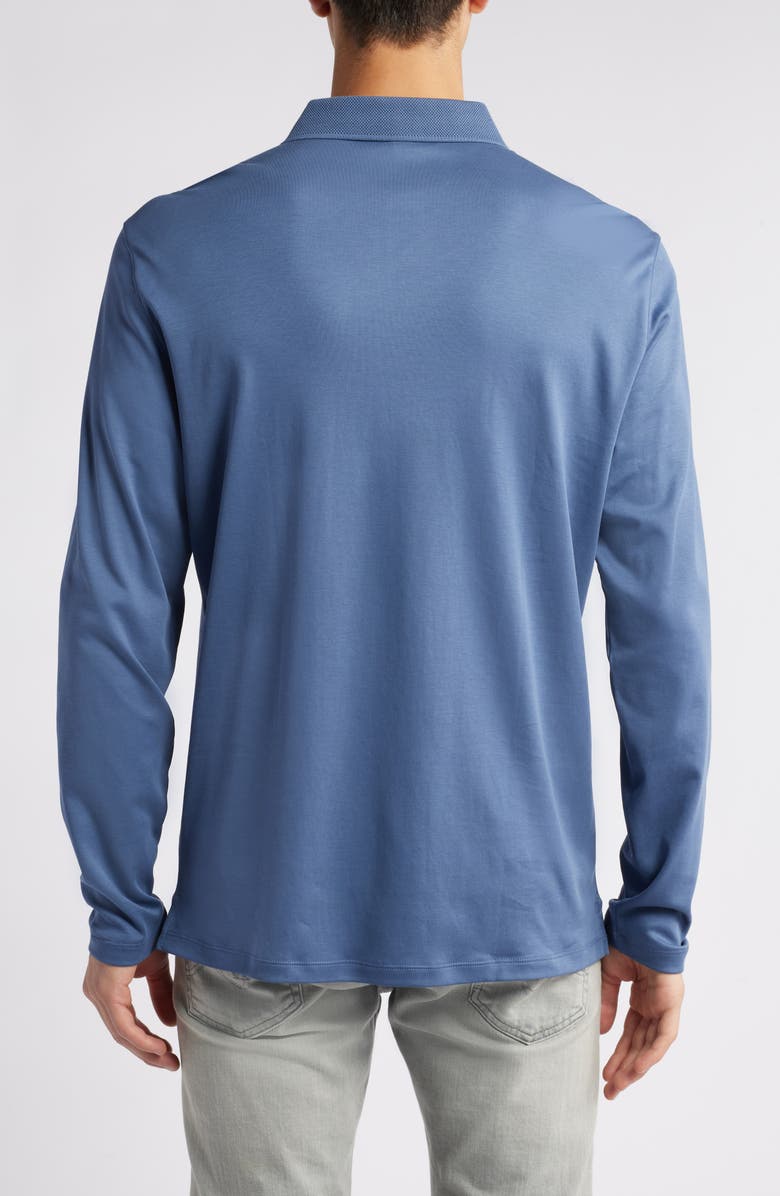 Robert Barakett Georgia Long Sleeve Polo, Alternate, color, Vintage Bl