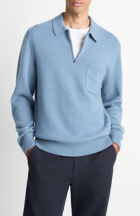 Long Sleeve Quarter Zip Polo Sweater