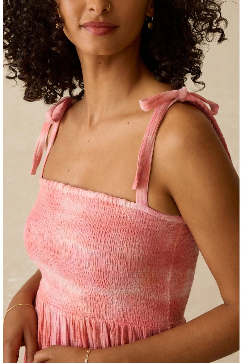 Dune Ella Organic Cotton Gauze Maxi Dress, Alternate, color, CORAL SKIES TIE DYE
