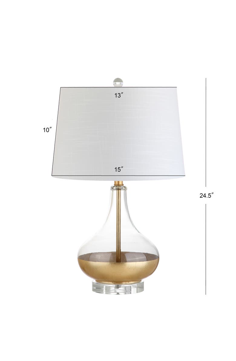 JONATHAN Y West Glass LED Table Lamp, Alternate, color, Clear/Gold