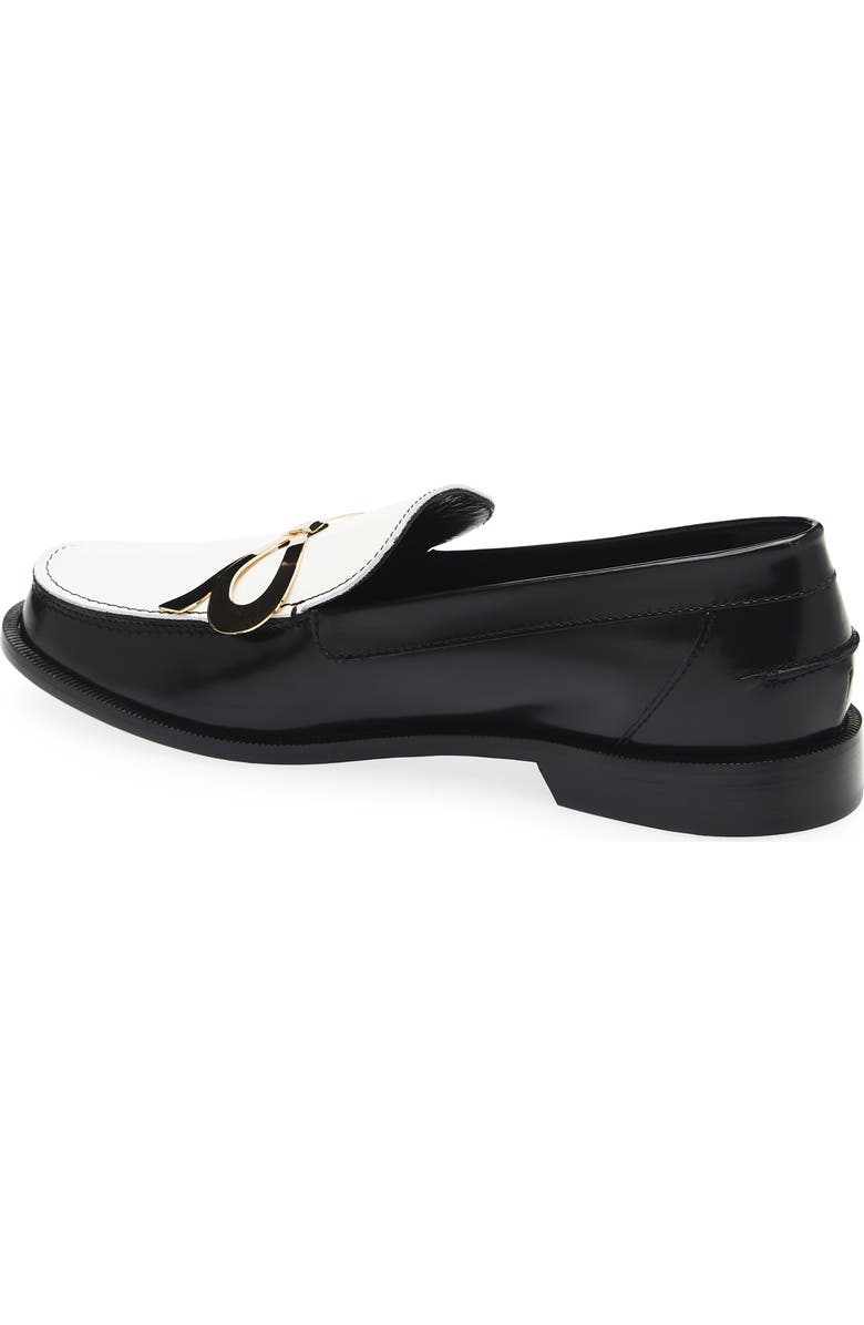 Giambattista Valli Bow Two-Tone Loafer, Alternate, color, Black/ Ivory/ Gold 9901
