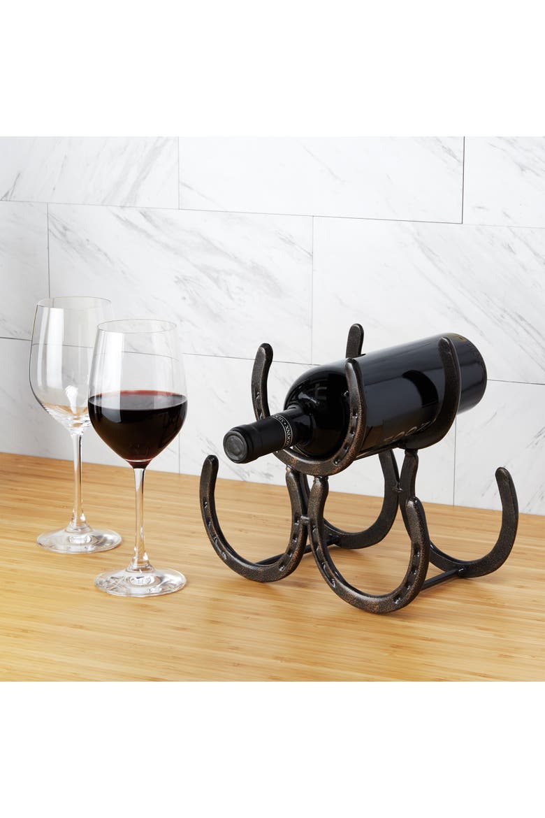 Horseshoe 3 Bottle Wine Rack, Alternate, color, Black