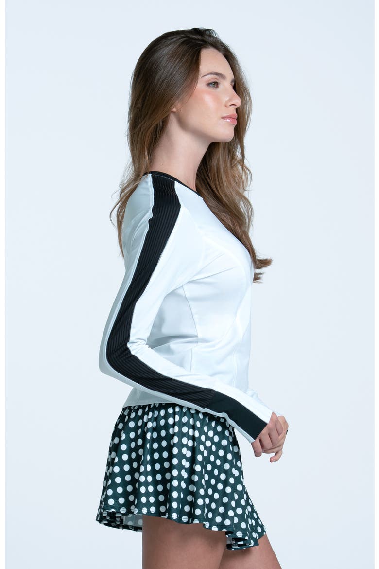 Double Play Long Sleeve Top, Alternate, color, White/Black