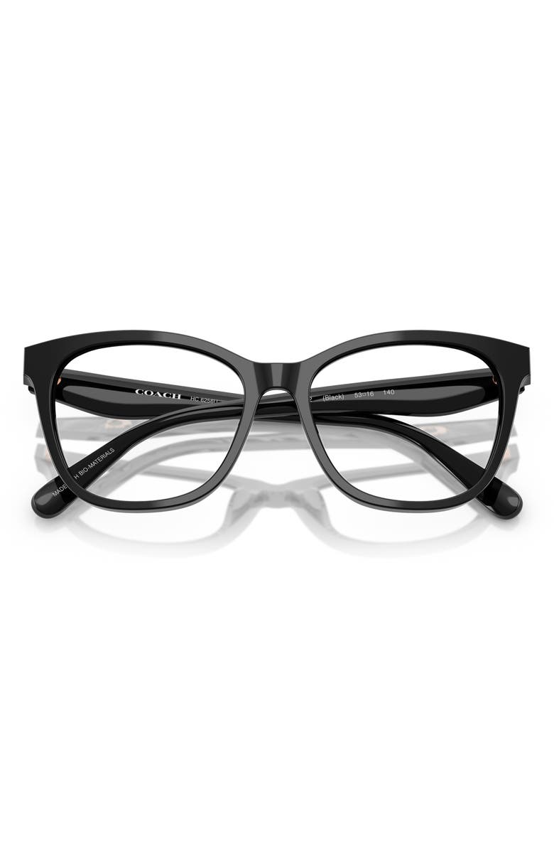 COACH 53mm Square Optical Glasses, Alternate, color, Black