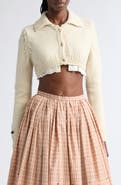 Meruert Tolegen Hand Knit Cropped Cashmere Blend Cardigan