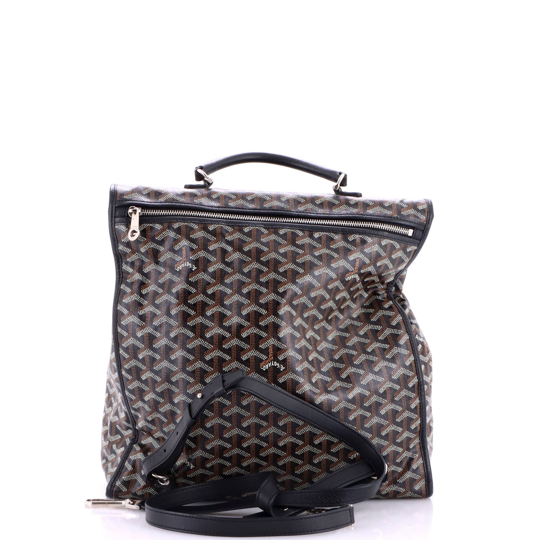 Saint Leger Briefcase Backpack Coated Canvas, Alternate, color, Black