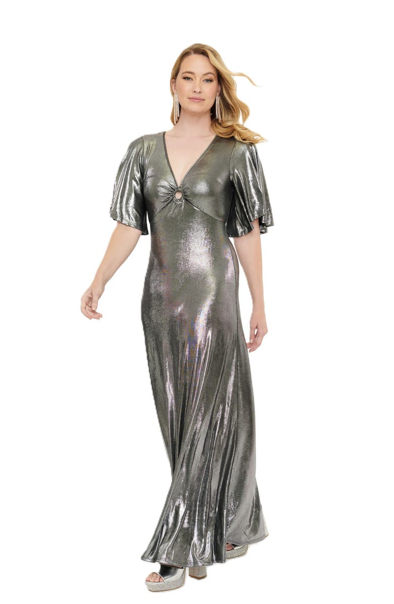 Smak Parlour Cut Out Knit Maxi Dress, Main, color, 