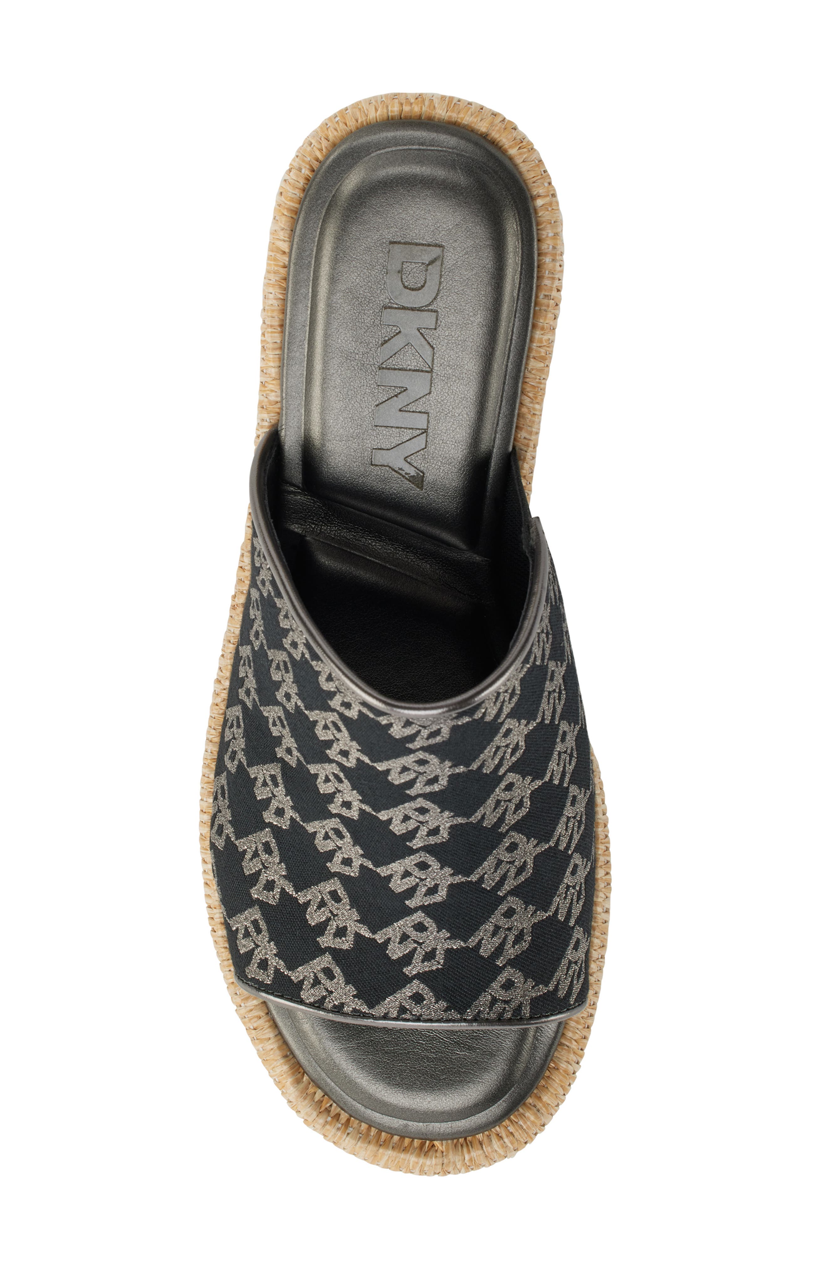 DKNY Logo Platform Wedge Sandal, Alternate, color, 