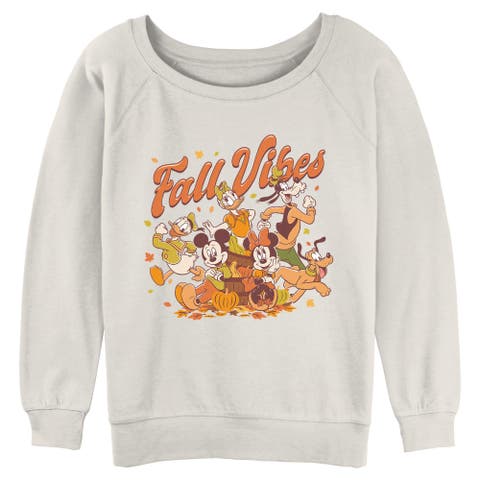 Juniors Mickey & Friends Fall Vibes Crew Sweatshirt