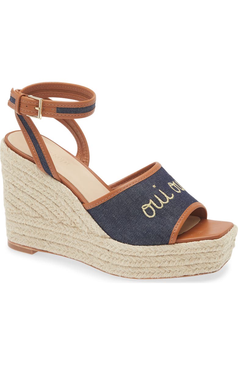 Cinq à Sept Jesse Espadrille Wedge Sandal, Main, color, Indigo/ Cognac