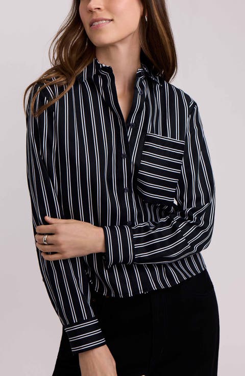 Jodie Stripe Cotton Button-Up Shirt