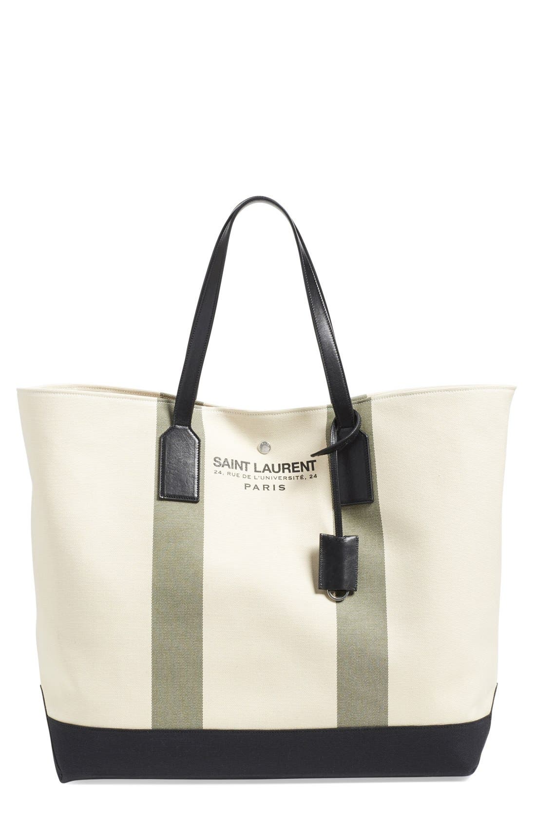 'Beach' Canvas Tote, Main, color, BEIGE CLAIR/ KHAKI