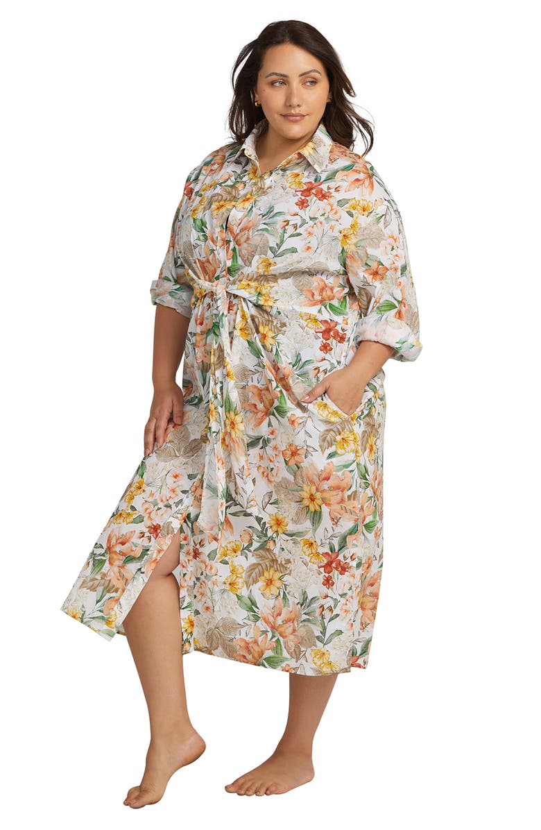 Artesands La Dolce Vita Mahler Long Sleeve Cover-Up Dress, Alternate, color, 