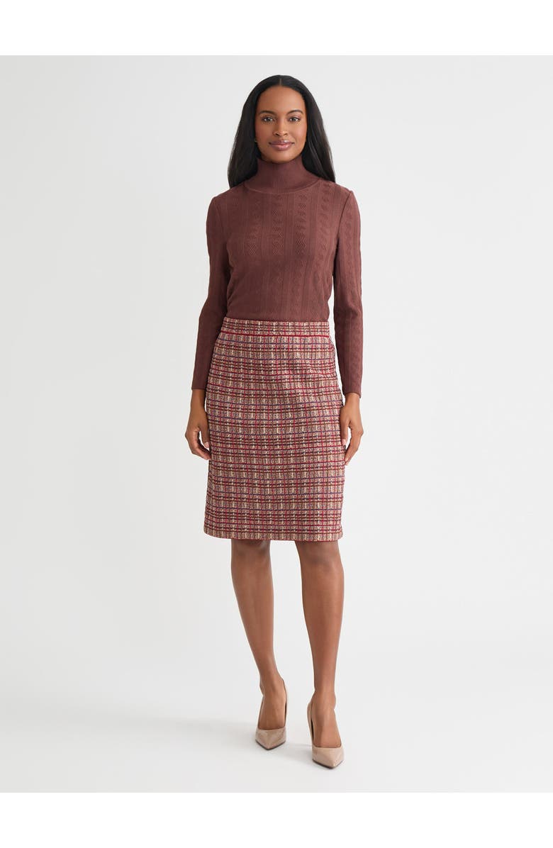 Misook Mock Neck Tonal Soft Knit Top, Alternate, color, Truffle