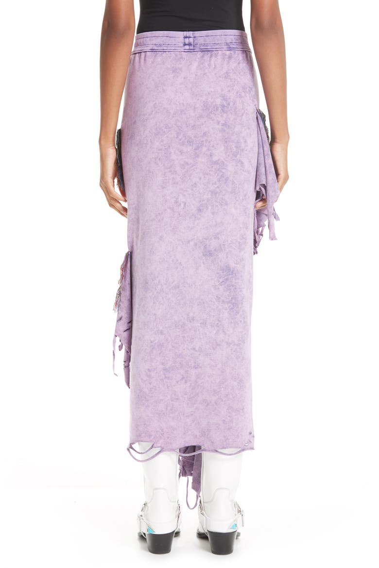 Anna Ikat Fringe Skirt, Alternate, color, PURPLE