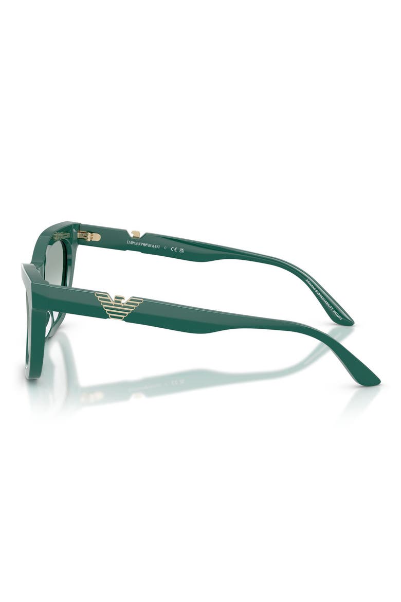 55mm Cat Eye Sunglasses, Alternate, color, SHINY GREEN / CLEAR GREEN