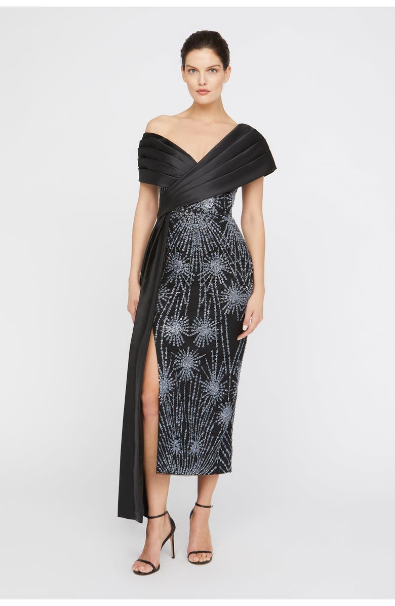 Theia Kelly Beaded Column Dress, Main, color, 