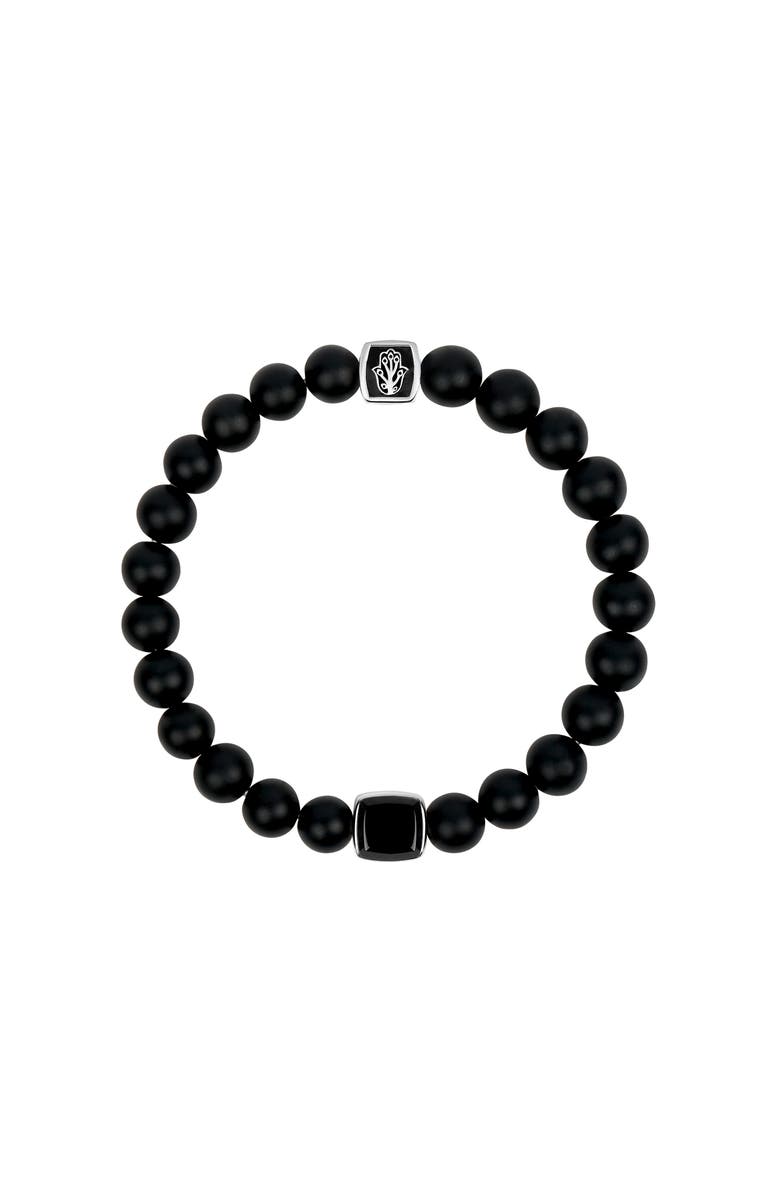 Karma and Luck Powerful Vibrations - Matte Onyx Bracelet, Main, color, Black