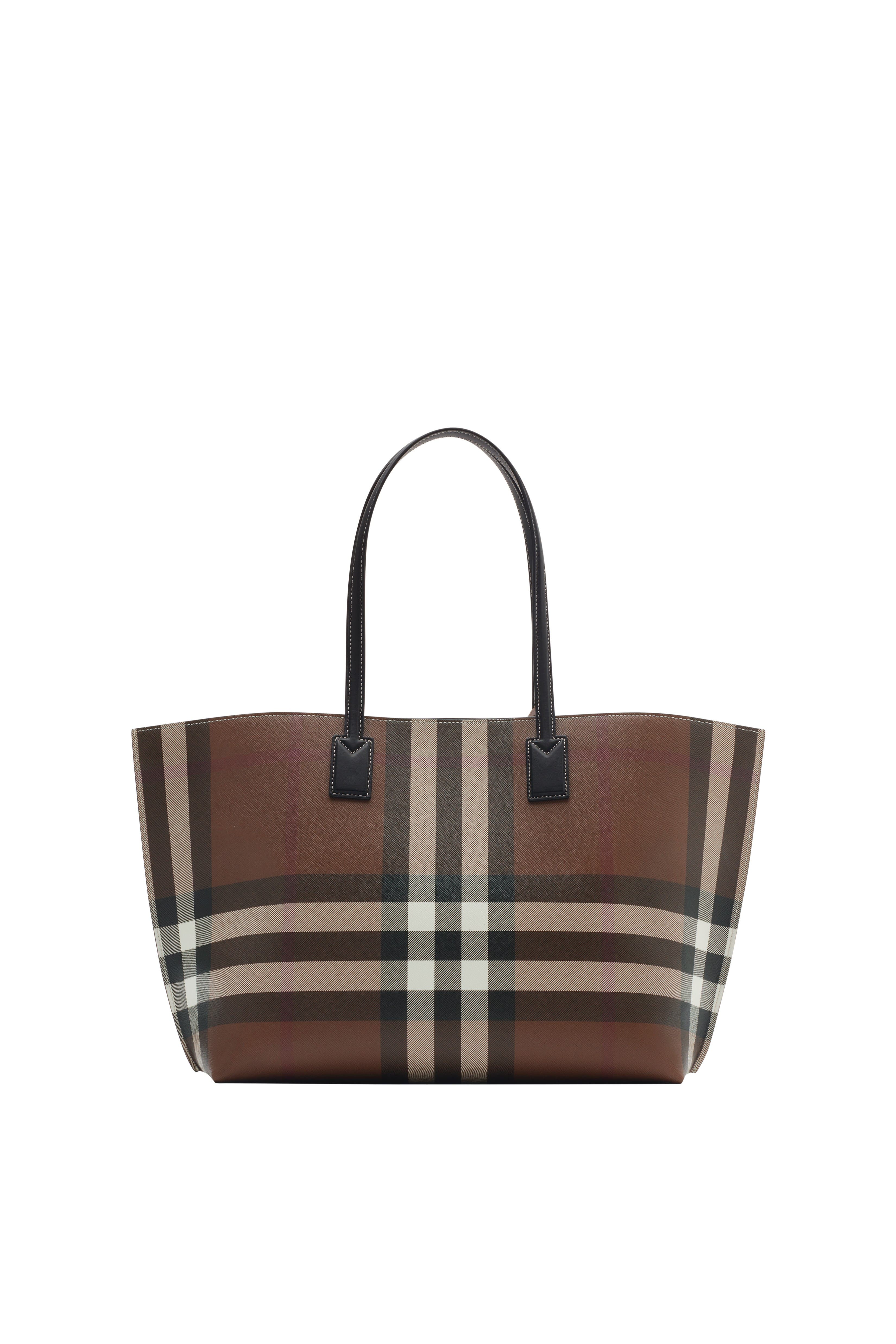 Burberry Medium Check Tote, Alternate, color, Dark Birch Brown