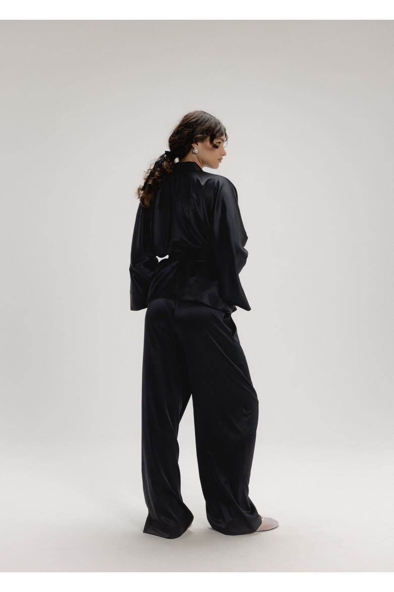 Silk Long Sleeve Jacket, Alternate, color, Black