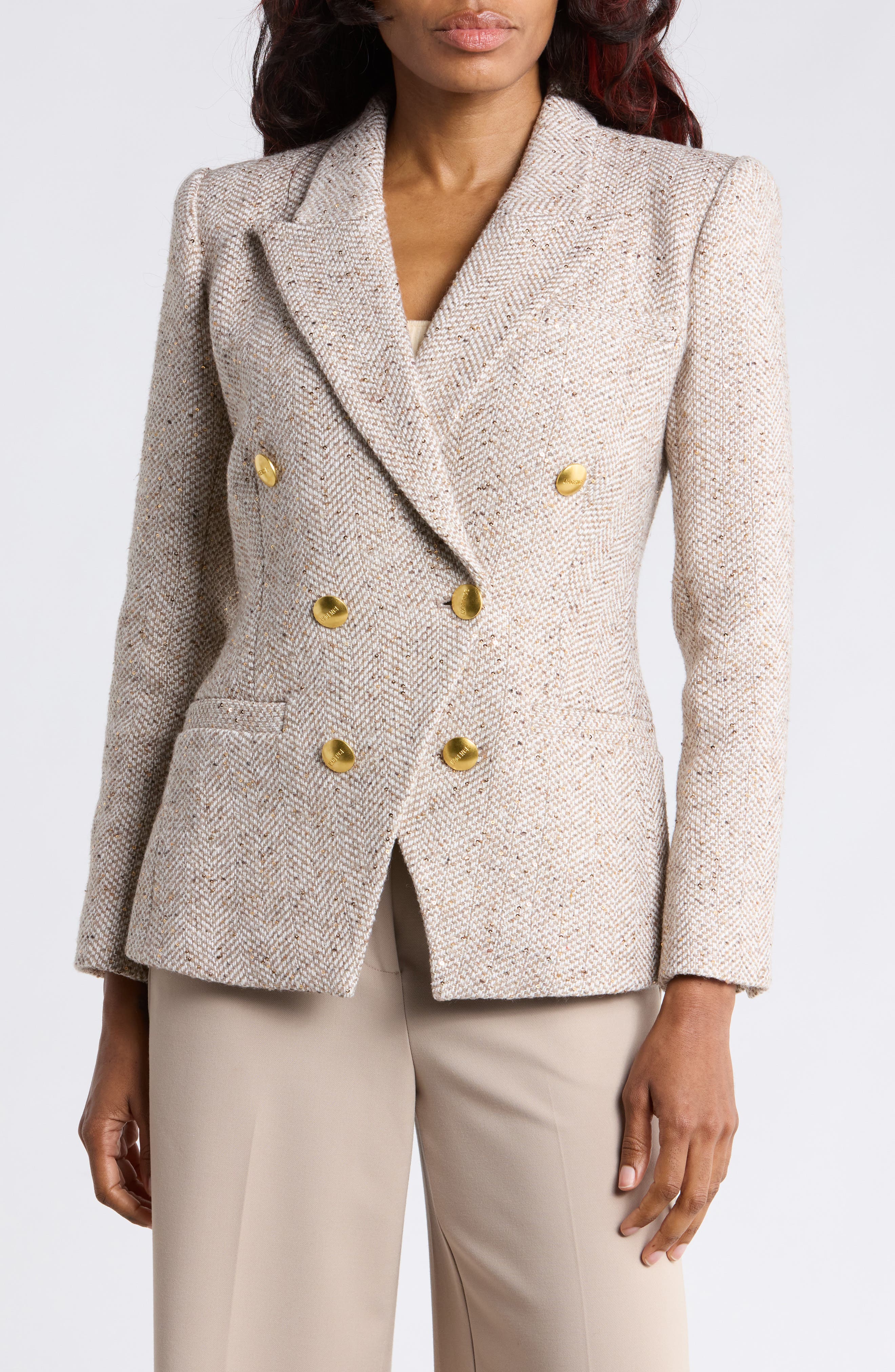 Kyomi Tweed Double Breasted Blazer