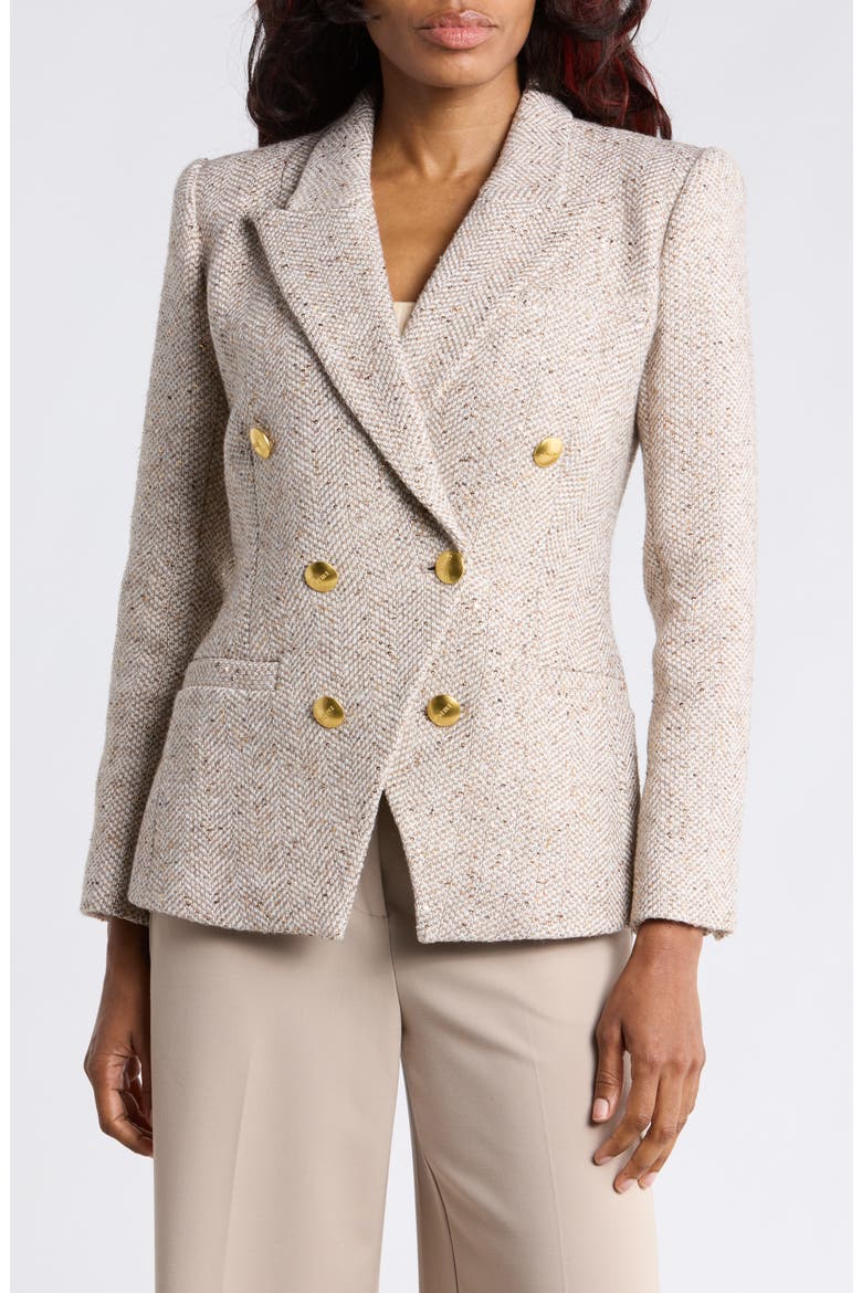Kyomi Tweed Double Breasted Blazer, Main, color, NEUTRAL MULTI TWEED