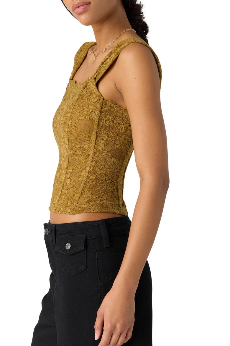 Pretty Little Secrets Lace Corset Top, Alternate, color, OLIVE TAPENADE